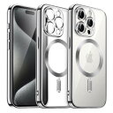 【送料無料】JETech iPhone 15 Pro 6.1インチ用 ソフトクリアケース カメラレンズ完全保護 MagSafeワイヤレス充電対応 耐衝撃 電気メッキTPUカバー (シルバー)
