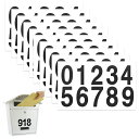 【送料無料】nalaina シール 数字 PVC製 防水 大きい 番号シール 10シート 【30×68mm/片】 大文字 ステッカー ラベル 耐候性 屋外