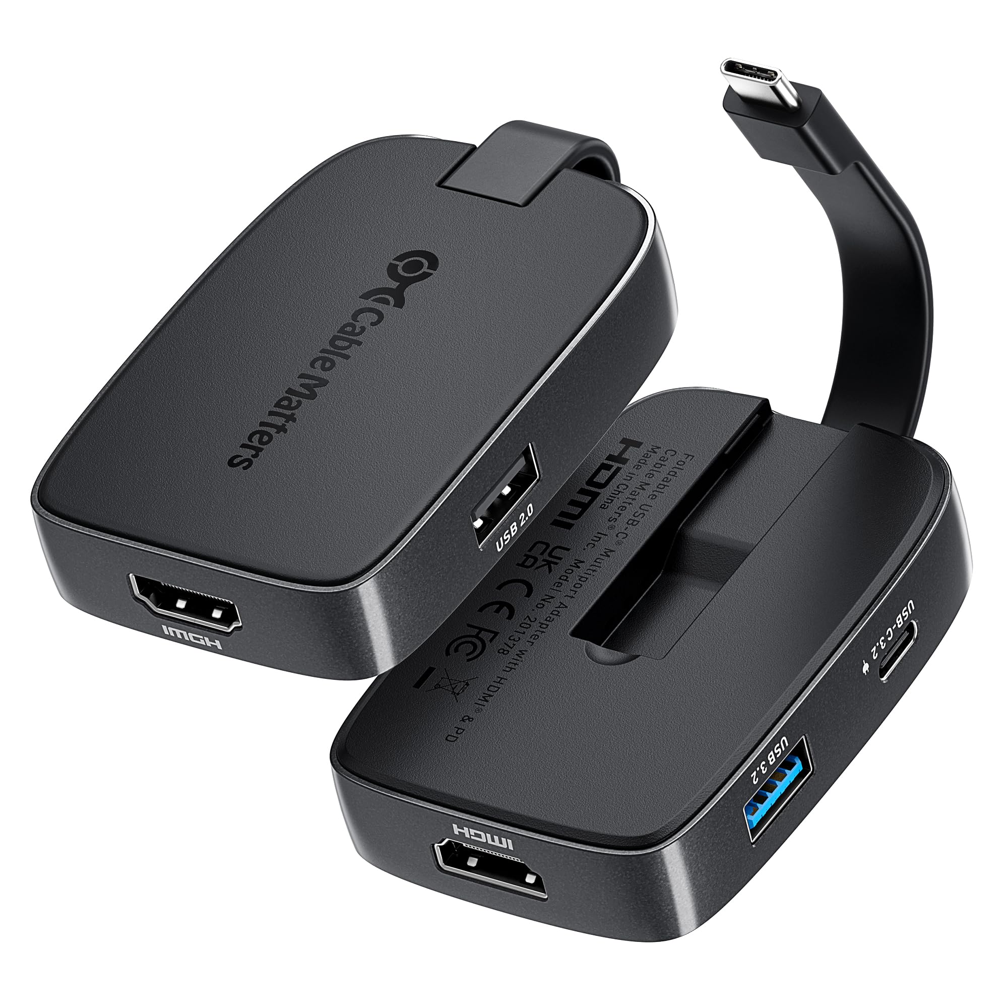 【送料無料】Cable Matters 4-in-1 多機能USB C ハブ ケーブル収納式 8K USB Type C HDMI 変換アダプタ..