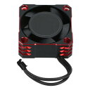 【送料無料】RC冷却ファン アルミニウム32000RPM 25x25MMリモートコントロールビークル放熱ファン RC電子スピードコントローラー1/10 1/8 1/12スケールRCカー用の強力な金属ファン 小型軽量 取り付けと取り外しが簡単 完璧な放熱効果(ブラックレッド)