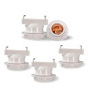 【送料無料】Uplight 引き掛けシーリング用 電球ソケット E26口金対応 ランプソケット 工事不要 取り付け簡単 角型引掛シーリングアダプター 白い 5個セット