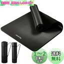 Reodoeer ヨガマット トレーニングマット エクササイズマット ストレッチマット厚め収納バンド 収納バッグ付き 厚さ10mm (ブラック)