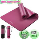 Reodoeer ヨガマット トレーニングマット エクササイズマット 収納バンド 収納バッグ付き 厚さ10mm (ワイン)
