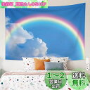 Qinunipoto タペストリー 虹 壁掛け 150x130cm ポーチ リビングルーム ベッドルーム バスルーム 風景 レインボー ブルースカイ ホワイト ...