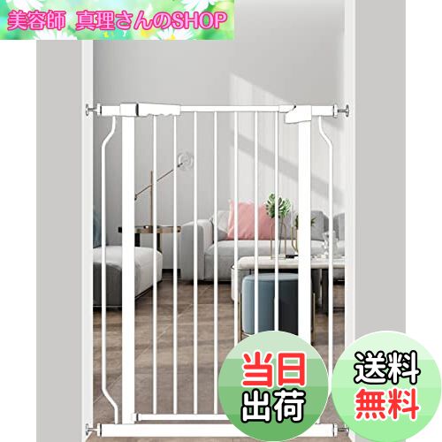 【送料無料】Seogva ベビーゲート ハイタイプ 高さ103cm 拡張フレーム付き 自動ロック 高さ100cm以上つっぱり式 穴開け不要 前後90度開閉 セーフティー安全ゲート 扉開閉式 二重ロック ブラック ホワイト 設置幅75cm-216cm