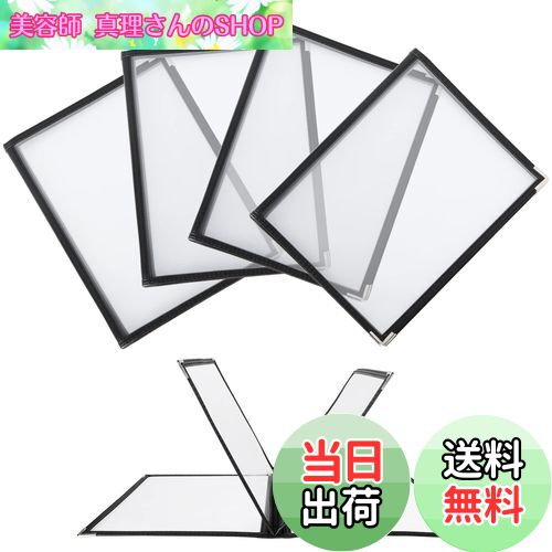 【送料無料】RILIHII メニューブック 8ページ 【5冊セット】メニュー表 A4 (4枚8面) 透明 料理写真入り..
