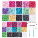 【送料無料】PH PandaHall 12000個 ビーズ手芸 2mm ガラス製 シードビーズ 15色 カラフル ガラスビーズ 小さなクラフトビーズ 丸形 DIY用品 クラフト 手芸用品 ジュエリー用 アクセサリーパーツ