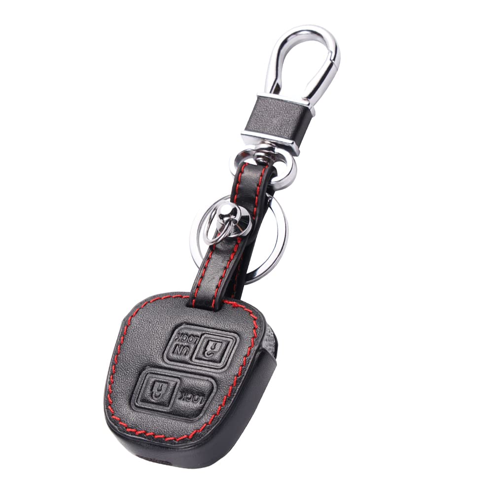 【送料無料】Kinotaka トヨタ/ダイハツ車用 キーレスキー用 革製 2ボタン キーホルダー パッソ ラッシ..