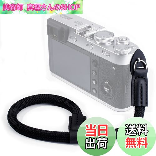 【送料無料】[VKO] カメラリストストラップ ハンドストラップ 一眼レフ/ミラーレス/コンパクトカメラ用 クライミングロープ製（黒）