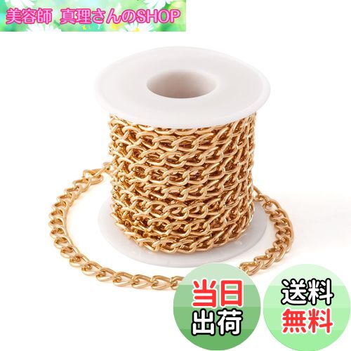 【送料無料】Beadthoven 1巻 幅6.5mm ゴールド アルミチェーン 喜平チェーン アルミツイストカーブチェ..