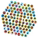 【送料無料】PH PandaHall 目柄 ガラスカボション ミックス 図案付き ラウンド ビーズ クリスタル スクエア ドーム 拡大レンズ効果 ドラゴン 動物の眼 粘土造形用 DIY用 手芸用品 約200個