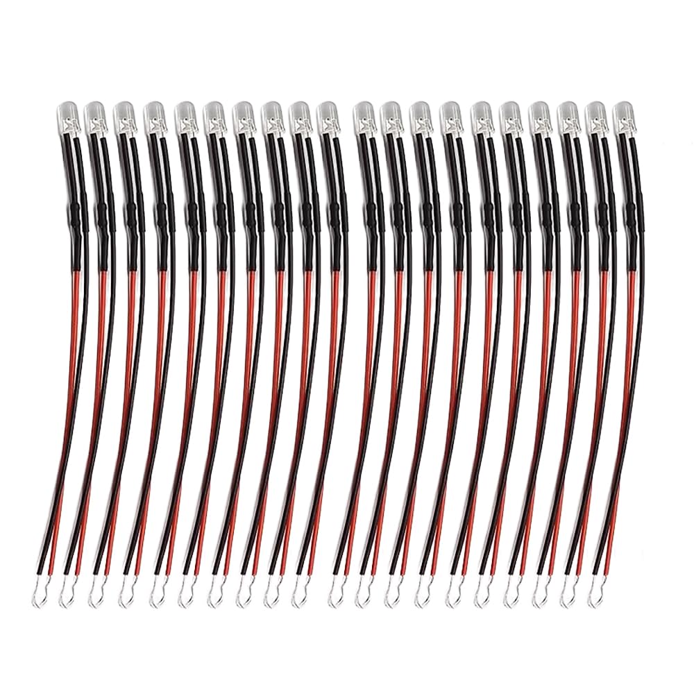 【送料無料】LOYELEY チップLED 3mm 20本入り 鉄道模型 電車模型 建物模型 模型電飾 配線付き 抵抗付属..