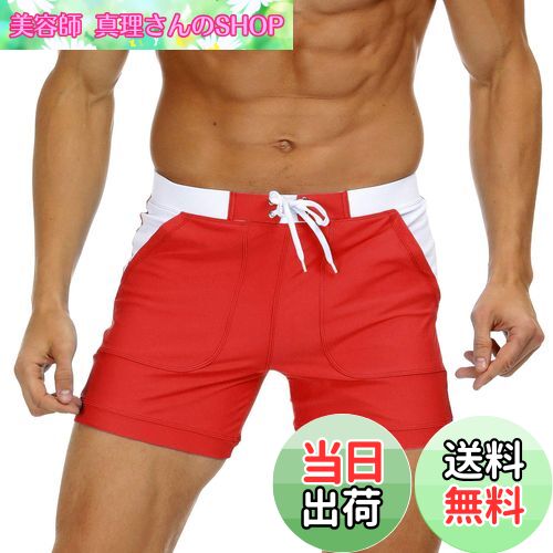 【送料無料】[KEFITEVD] 水泳パンツ メンズ インナー付き サーフィン 水着 トランクス 速乾 海水パンツ..