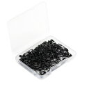 【送料無料】DanYun 安全ピン 19mm 120本 カブトピン キルトピン ブローチピン 収納ケース付き 名札・ラベル・下げ札・タグ固定 スカーフ・ストール・マフラー・ショール・カーディガン・ボレロ・巻きスカート・毛布留め 家庭用 文房具・事務用品 黒ラッカー卸売 小型