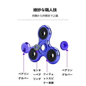 【送料無料】SHULLIN スピナー アルミニウム合金 ハンドスピナー ステンレススチール ベアリング ストレス解消 暇つぶし ストレス解消 暇つぶし 子供のおもちゃ(ブルー)