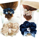 【送料無料】BIANHUAN シュシュ リボン 大人 レディース ヘアゴム ヘアポニー ボリューム 大きめ ヘアゴム ヘアアクセサリー カジュアル おしゃれ 無...