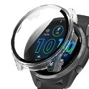 【送料無料】YealRed For Garmin Forerunner 965 専用 ケース 軽量 PC+強化ガラス ガーミン Forerunner965用 保護カバー 9H硬度 取り付け簡単 一体型 全面保護 キズ防止 耐衝撃 HD高透過率 指紋防止 反射低減 For garmin forerunner 965用 保護ケース(透明)
