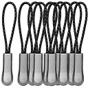 【送料無料】DY.2ten ジッパープル ファスナープルコード ジッパータブ ファスナープル ジッパー ファスナー用 交換 プルコード ファスナープルタブ ファスナー 引き手 取り付け簡単 楽々 つかみやすい 反射材付き 滑り止め 黒 10本セット