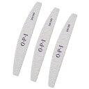 【送料無料】ネイルファイル 3枚セット 100G/180G ジェルネイル オフ ネイルオフ 両面タイプ 爪やすり 爪磨きキューティクル ネイルバッファー ネイルツール ネイル用品 セルフネイル( 半月の形 )