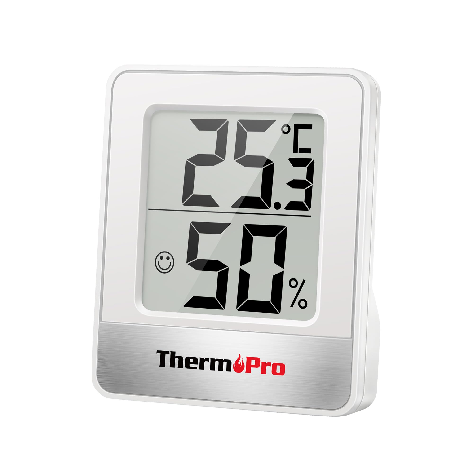 Hygrometers - 【送料無料】ThermoProサーモプロ 湿度計 温度計 温湿度計 室内 大画面 コンパクト 顔マーク 壁掛け 卓上スタンド マグネット TP-49 (ホワイト*1個)