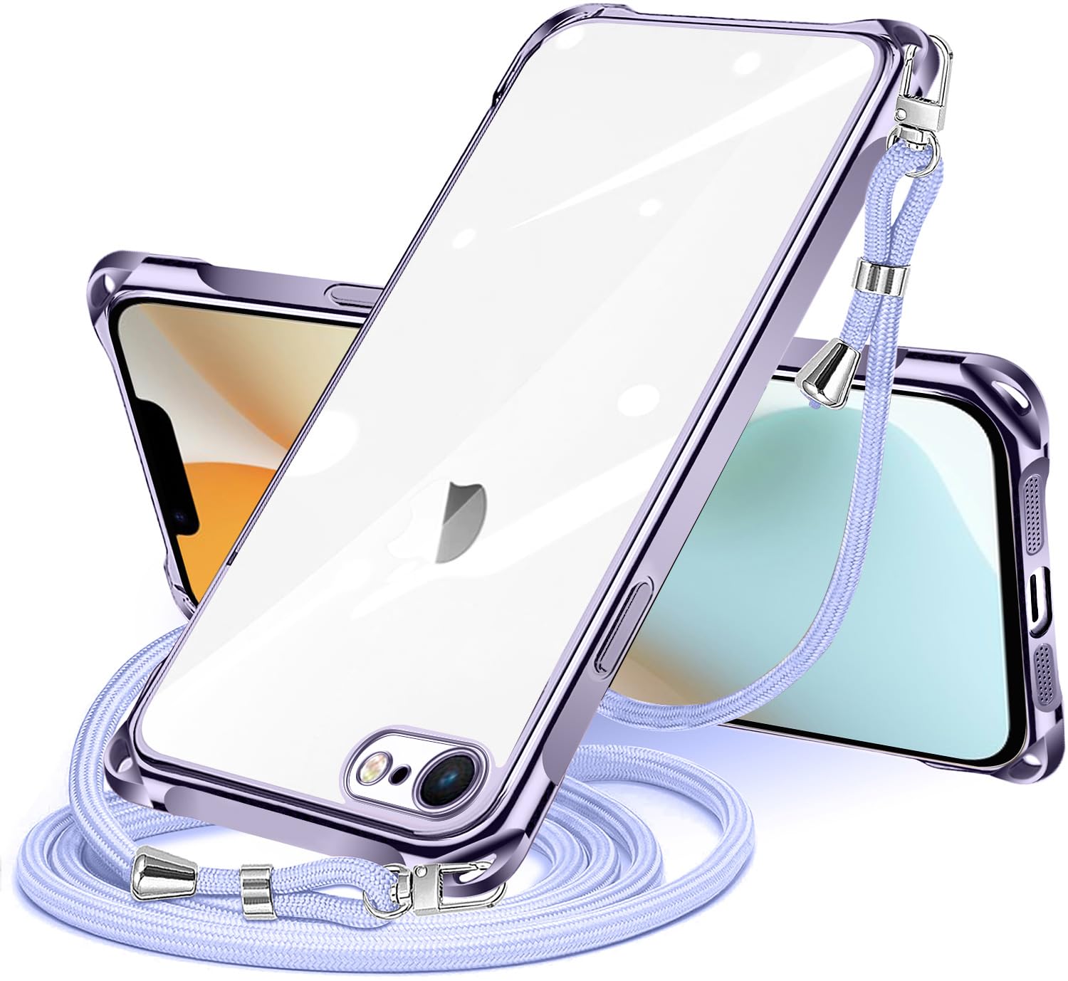 樂天商城 - 【送料無料】NISIILNG iPhone 16e / 17e 用 ケース クリア ショルダー iPhone16e 17e スマホケース アイフォン16e カバー 肩掛け 斜めかけ 縄掛けケース 透明 薄型 軽量 耐衝撃 TPU ストラップ付き 紐付き 斜めがけ 織りストラップ付き ネックストラップ ショルダー 縦/
