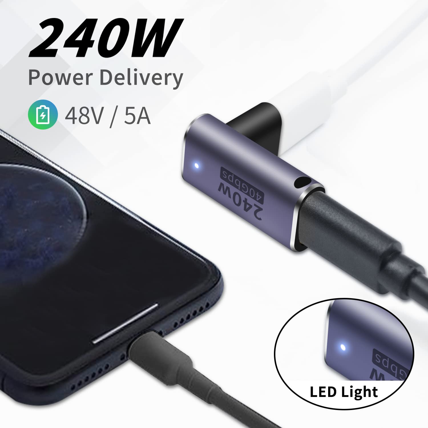 【送料無料】Poyiccot USB C メス メス 中継アダプタ L字 L型 、240W USB C 中継ア...