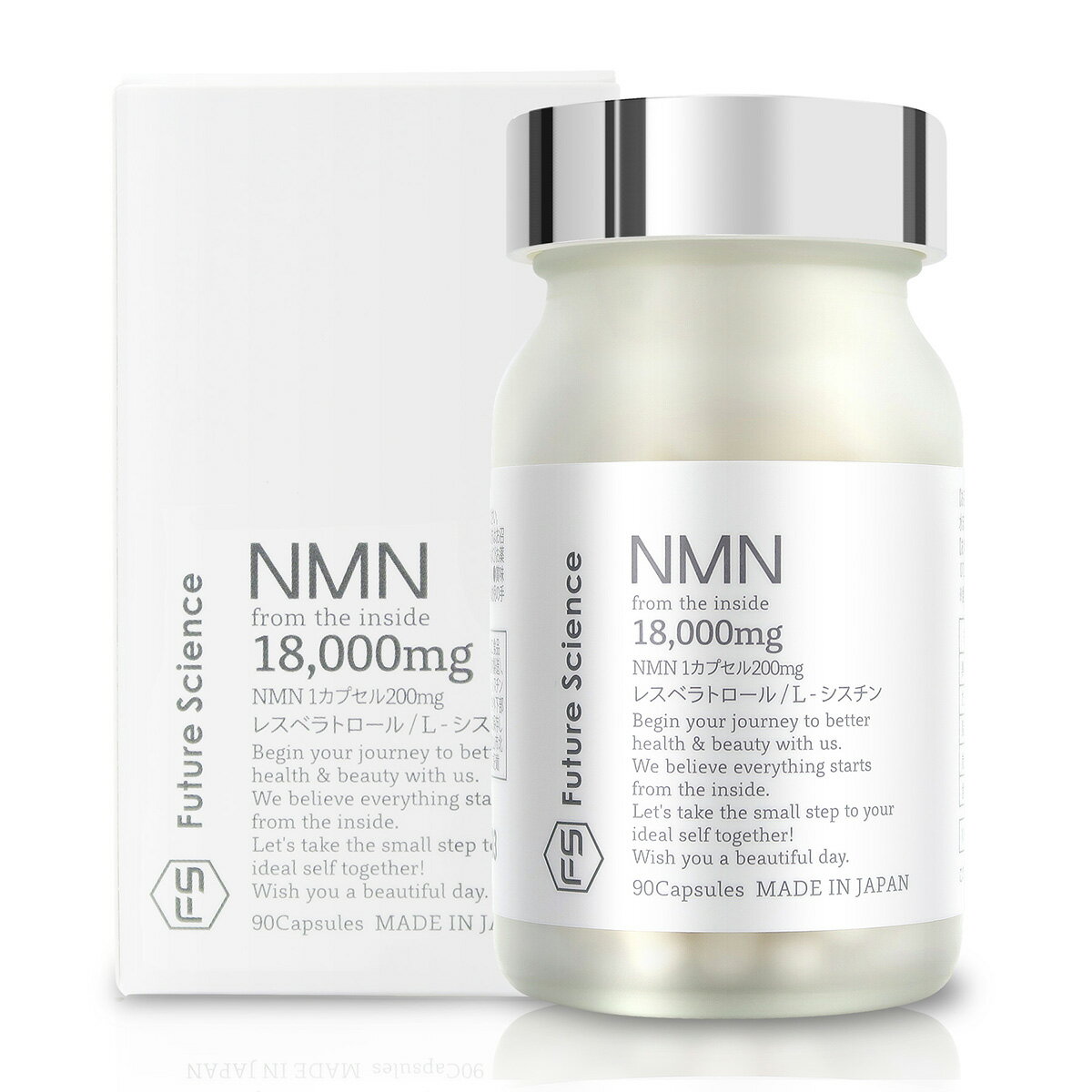 【予約販売6月5日以降発送】FutureScience NMN 18000 NMNサプリメント β-NMN 18000mg 配合 日本製 高純度100％ 国産NMN原料 レスベラトロール L-シスチン配合 90カプセル 腸まで届く耐酸性カプセル 国内GMP認定工場製 nmnサプリ 国産 高配合