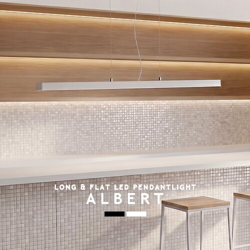 Rakuten - LEDペンダントライト LED内蔵 調光調色 ALBERT LED PENDANT LIGHT アルバート LEDペンダントライト ダイニング リビング 6畳 8畳 オフィス 事務所 店舗 キッチン カウンター ホワイト ブラック モノトーン ミニマル シンプル モダン 高さ調節 簡単取付 引掛シーリング