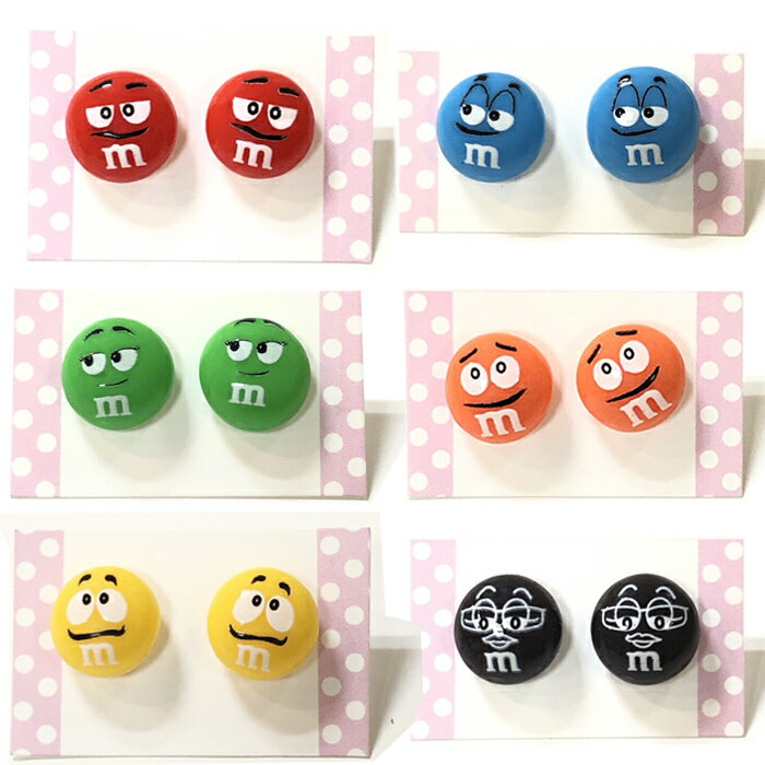 楽天Market Basket【クリックポスト対応 送料無料】単品1色 ピアス3 m&m's 顔 アクセサリー プチプラ ピアス お菓子 チョコレート m&m's グッズ エムアンドエムズ キャラクター