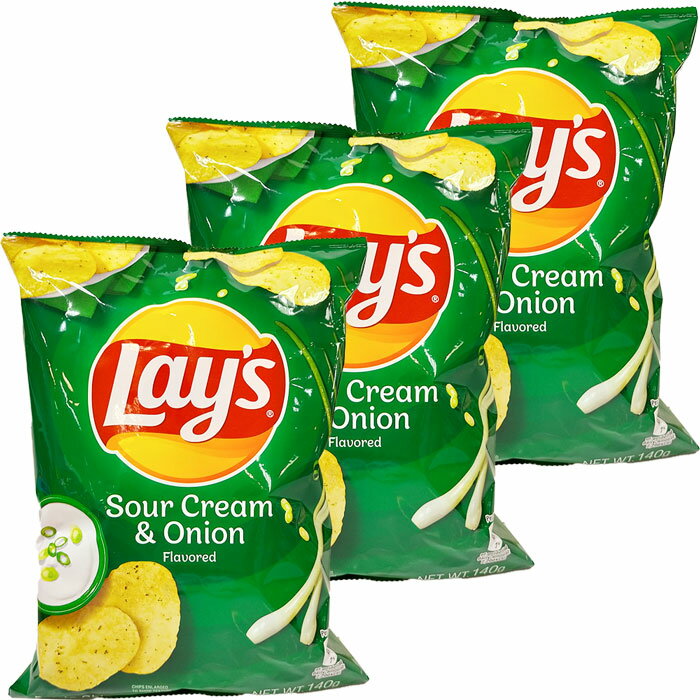 【送料無料 3袋 セット】レイズ レイズ　サワークリーム&オニオン味140g 海外パッケージ ポテトチップス スナック ポテチ ハロウィン クリスマス BBQ ばらまき ストック ギフト プレゼント 輸入 おかしのサムネイル