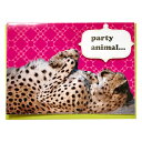 【全国一律送料無料 メッセージカード】 チーター(ピンク) 1枚 封筒付き 動物カード どうぶつ アニマル グリーティングカード バースデーカード 誕生日 バースデー メッセージ 誕生日カード グリーティング レターセット 結婚祝い 出産祝い 手紙セット 母の日カード