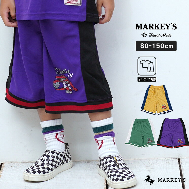 バスケパンツマーキーズ 子供服 キッズ ベビー 男の子 女の子 ボトムス ハーフパンツ ショートパンツ セットアップ対応 2025SS【メール便対象／日時指定不可】のサムネイル