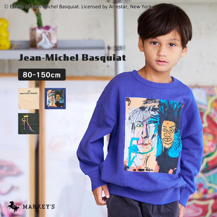 【別注】ジャン＝ミシェル・バスキア プリントトレーナー マーキーズ Jean-Michel Basquiat ジャンミシェルバスキア 子供服 キッズ ベビー 男の子 女の子 トップス 長袖 トレーナー スウェット かわいい かっこいい おしゃれ 2024AWのサムネイル