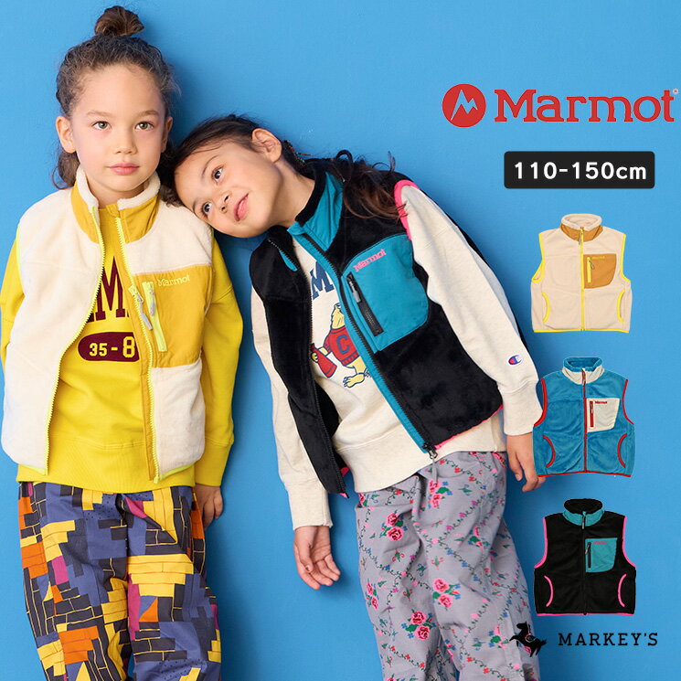 【5日限定10％OFFクーポン対象】【別注】MARKEY’S×Marmot フリースベスト マーキーズ マーモット 子供服 キッズ ベビー 男の子 女の子 アウター フリース ベスト アウトドア 2024AWのサムネイル