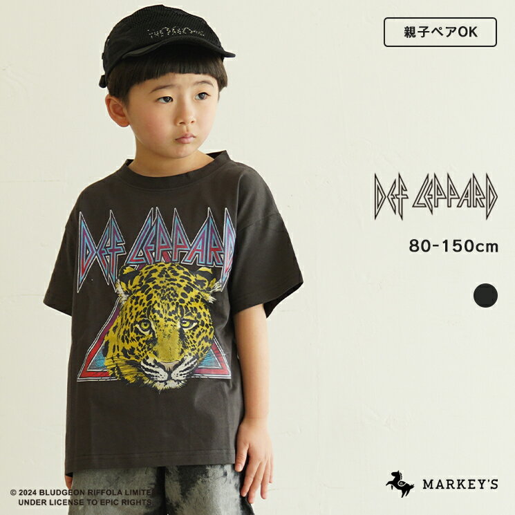【SALE／20%OFF】【親子お揃い】【別注】DEF LEPPARD Tee（80〜150cm） デフレパード マーキーズ 子供服 キッズ ベビー 男の子 女の子 トップス 半袖 2024SS 【メール便対象／日時指定不可】