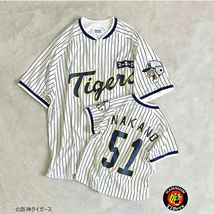 【18日限定】2BUY10％OFFクーポン対象 【SALE／20%OFF】阪神タイガース ベースボールシャツ マーキーズ 子供服 キッズ ベビー 男の子 女の子 トップス 半袖 2024SS 野球 ユニフォーム 虎 スポーツ 観戦 応援のサムネイル