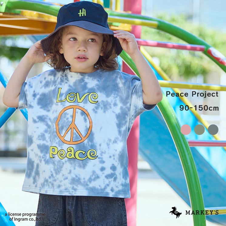 【別注】Peace Project タイダイプリントTシャツ ピースプロジェクト　マーキーズ 子供服 キッズ ベビー 男の子 女の子 トップス 夏 半袖 2024SS 【メール便対象】