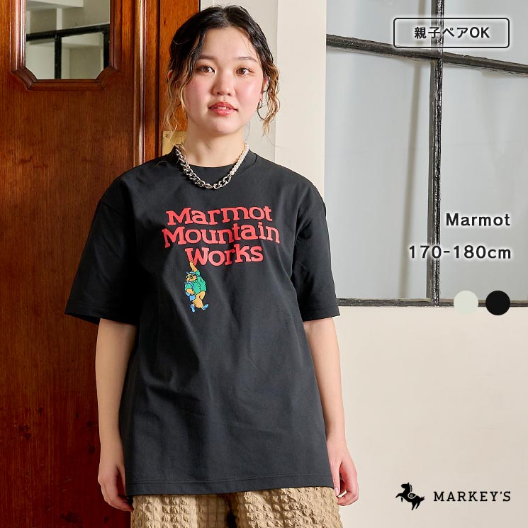 【別注】MARKEY’S×Marmot グラフィックロゴT（170～180cm） マーモット マーキーズ 子供服 キッズ ベビー 男の子 女の子 大人 メンズ トップス 半袖 2024SSのサムネイル