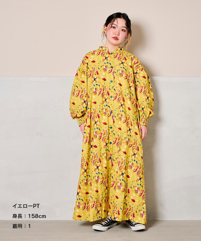 【SALE／30%OFF】【親子お揃い】 マオカラーワンピース （160cm） マーキーズ 子供服 キッズ ベビー 女の子 大人 レディース ワンピース 長袖 2024SS 2