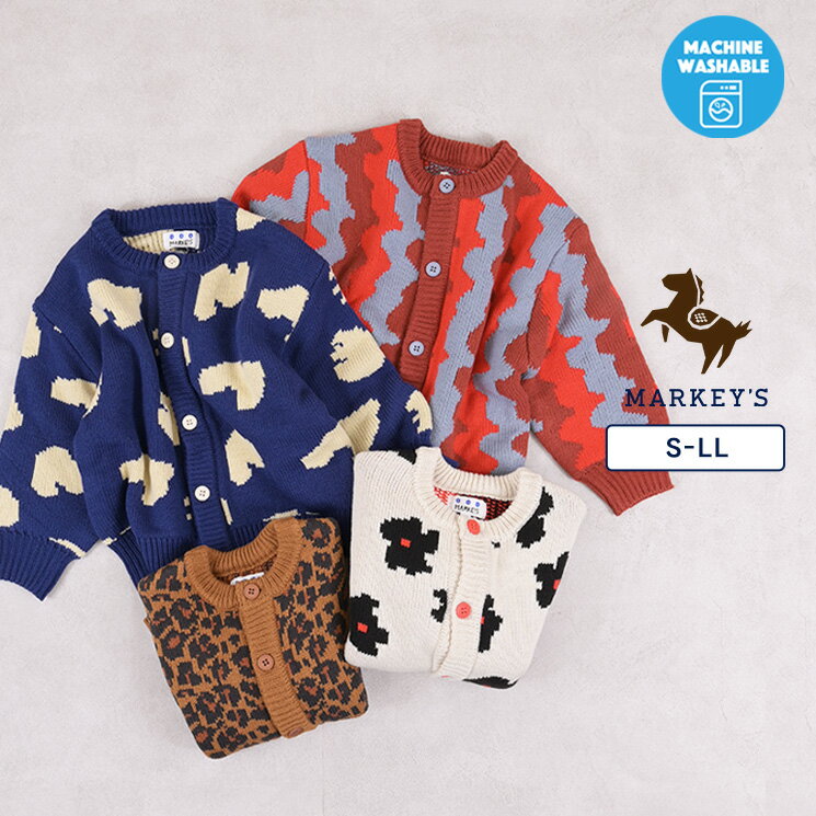 ※一部クーポン対象外※【マシンウォッシャブル】Wジャガードニットカーディガン（S-LL）子供服 キッズ ベビー 女の子 男の子 トップス 長袖 セーター 2025AW