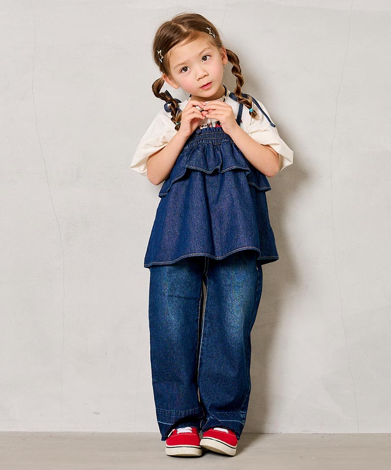 【COTTON from U.S.A】デニムキャミチュニック マーキーズ 子供服 キッズ ベビー 女の子 トップス キャミソール チュニック 2024SS 3