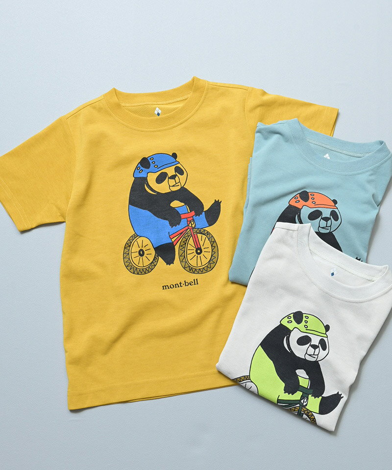 【再入荷】【別注】mont-bell×Markey’s パンダプリントTシャツ（140〜160cm） 子供服 男の子 女の子 キッズ Tシャツ ジュニアサイズ Jr.Tシャツ 2026SS【メール便対象／日時指定不可】 2