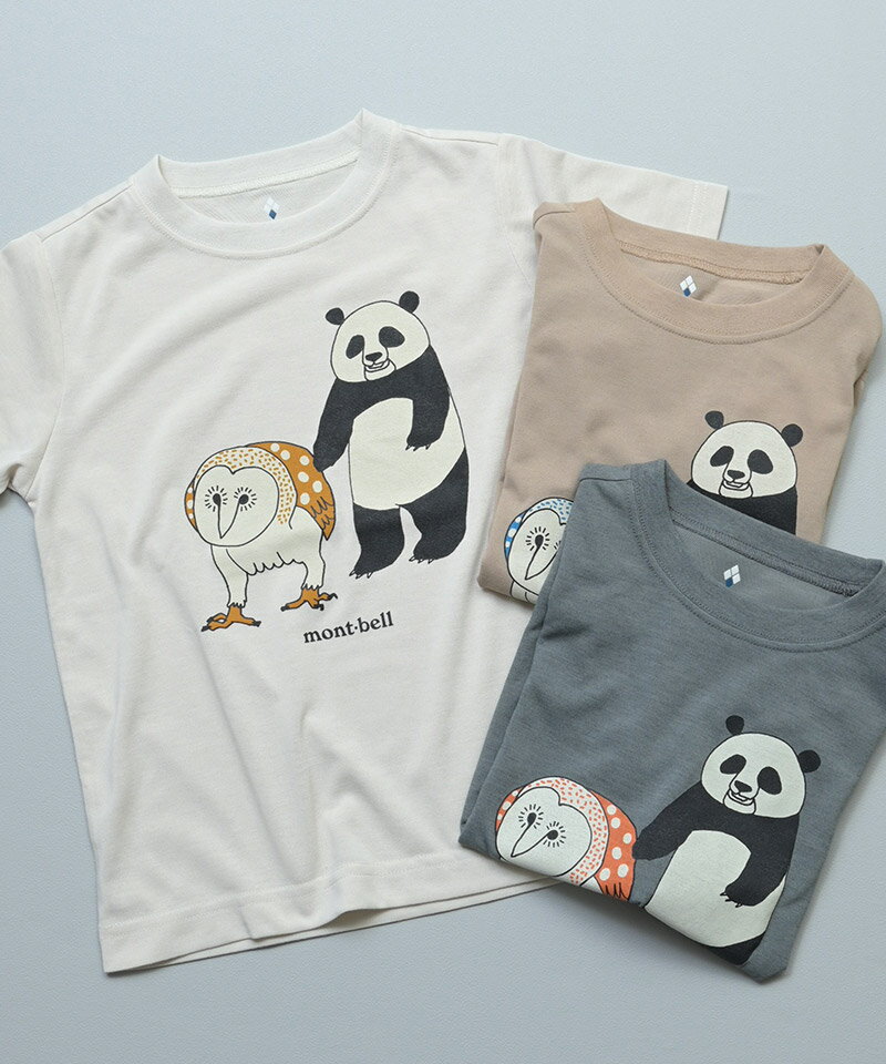 【再入荷】【別注】mont-bell×Markey’s パンダプリントTシャツ（140〜160cm） 子供服 男の子 女の子 キッズ Tシャツ ジュニアサイズ Jr.Tシャツ 2026SS【メール便対象／日時指定不可】 3