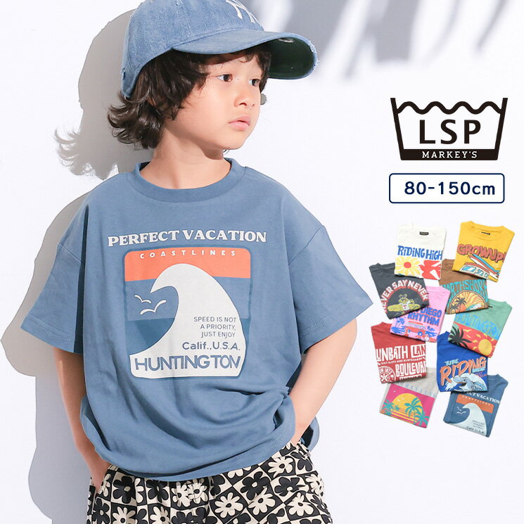 【プチプラ】サーフプリントTシャツ 子供服 男の子 女の子 ベビー 半袖T Tシャツ 2026SS【メール便対象／日時指定不可】