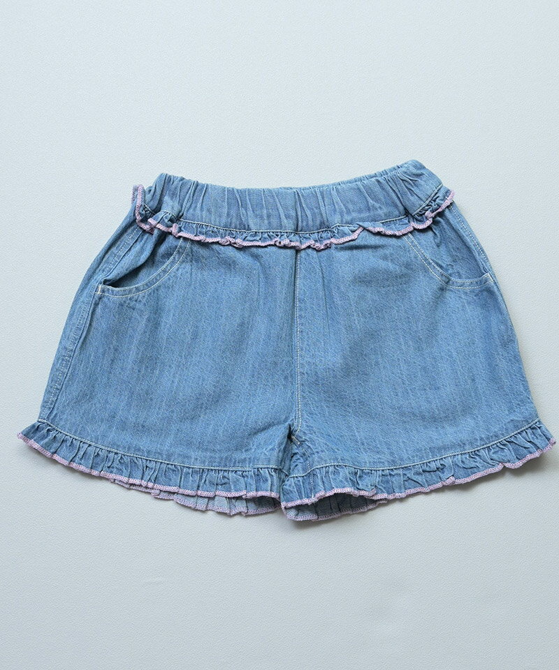 デニムフリルショートパンツ 子供服 男の子 女の子 ベビー キッズ ボトムス ハーフ...
