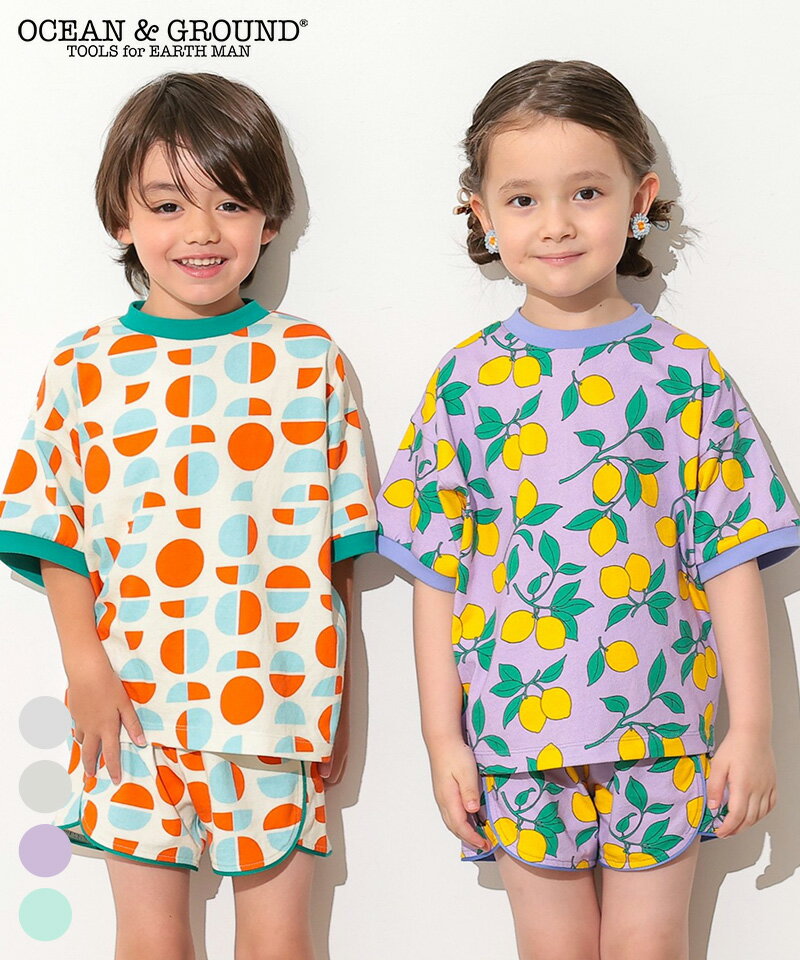 Rakuten - 【綿100％】【セットアップ可】Keiki POP Tシャツ (80-140cm) オーシャンアンドグラウンド 子供服 キッズ ベビー 男の子 女の子 トップス 半袖 Tシャツ 総柄Tシャツ 2026SS【メール便対象／日時指定不可】