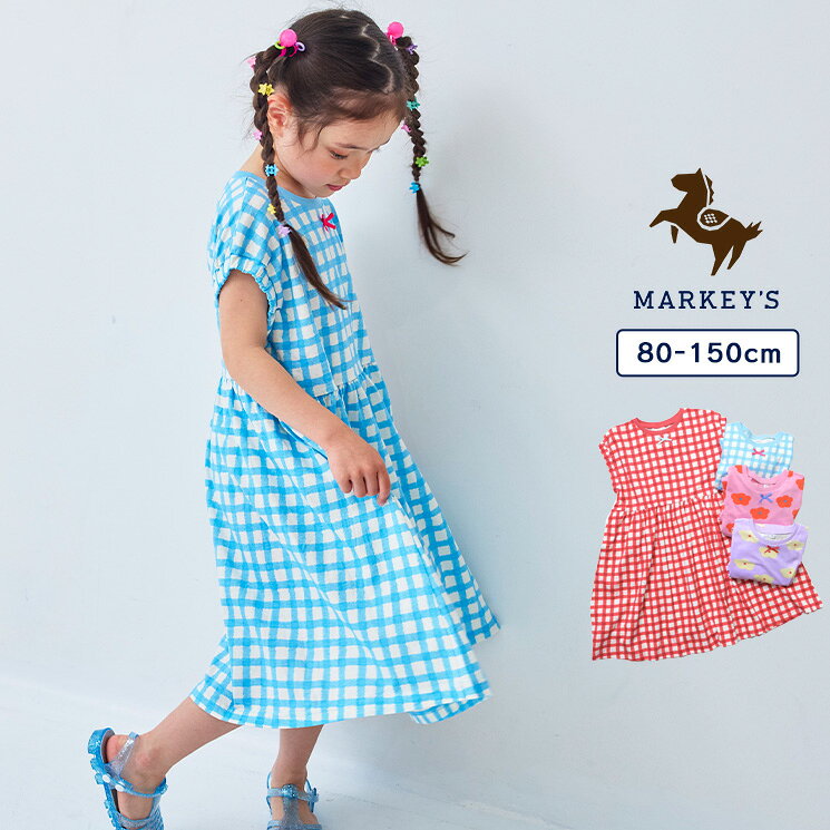 Rakuten - OKINIIRIワンピース 子供服 女の子 ベビー 総柄 ワンピース ワンピ 2026SS