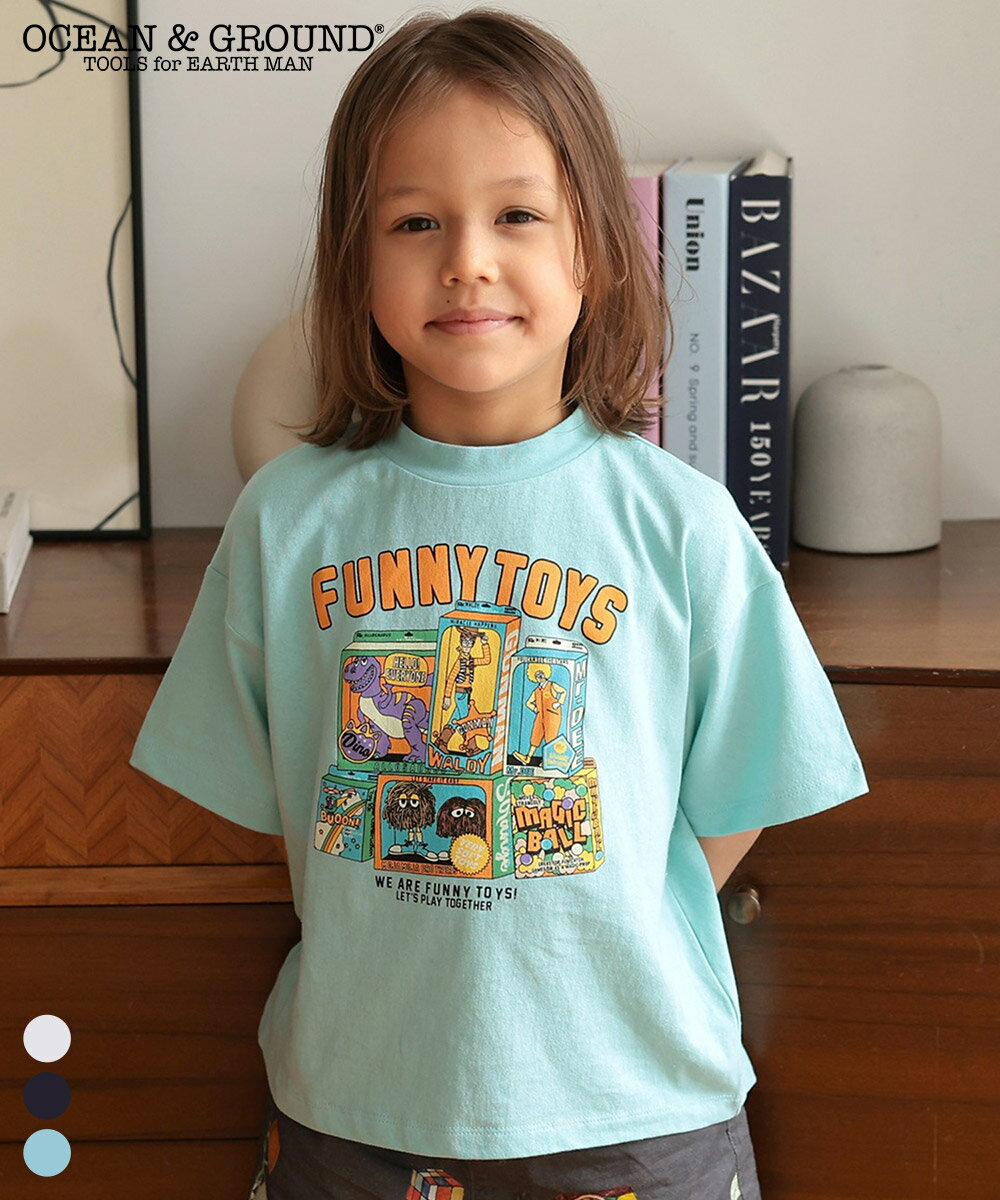Rakuten - FUNNY TOY’SプリントTシャツ オーシャンアンドグラウンド 子供服 キッズ ベビー 男の子 女の子 トップス 半袖 パロディ 綿100％ 2026SS【メール便対象／日時指定不可】