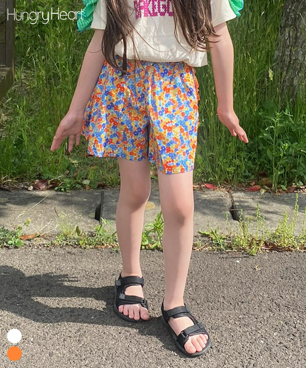 Rakuten - 【別注】Hungry Heart 花柄4分丈パンツ 子供服 男の子 女の子 ベビー キッズ ボトムス ハーフパンツ 半ズボン 2026SS【メール便対象／日時指定不可】