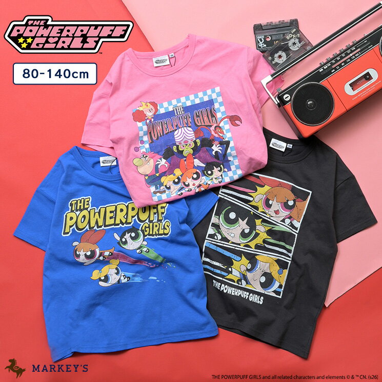 【別注】パワーパフガールズ プリントT 綿100% 子供服 キッズ ベビー 男の子 女の子 トップス Tシャツ 半袖 2026SS【メール便対象／日時指定不可】